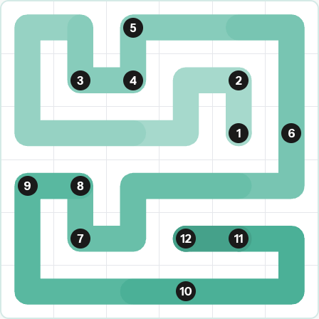 LinkedIn Zip Today - puzzle #229