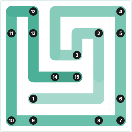 LinkedIn Zip Today - puzzle #262