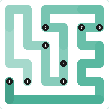 LinkedIn Zip Today - puzzle #263