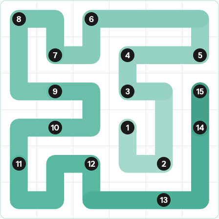 LinkedIn Zip Today - puzzle #302