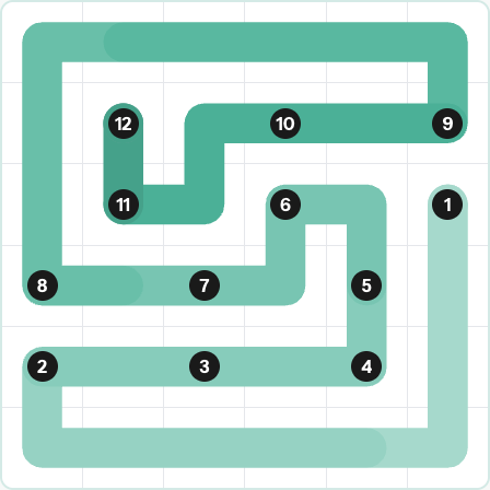 LinkedIn Zip Today - puzzle #309