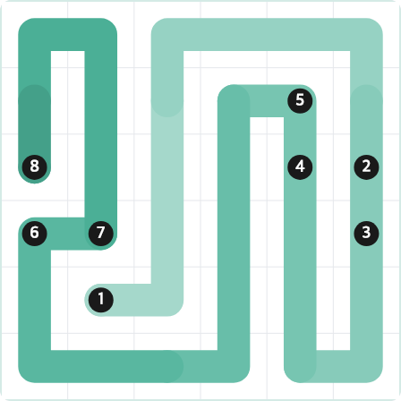 LinkedIn Zip Today - puzzle #343