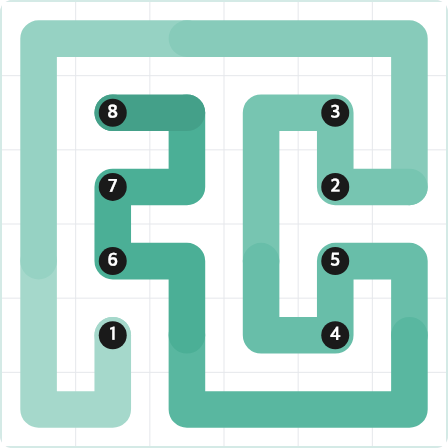 LinkedIn Zip Today - puzzle #476